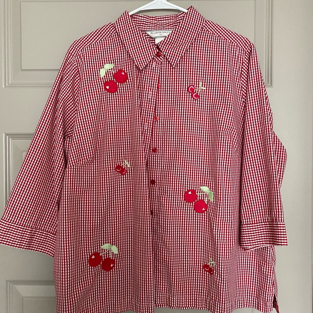 Checkerboard cheery shirt